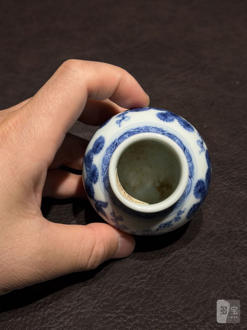 清雍正 青花岁寒三友图小太白罐 - 图14